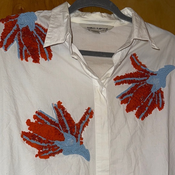 Dhruv Kapoor Anthropologie Floral sequin top Size M - Picture 4 of 8